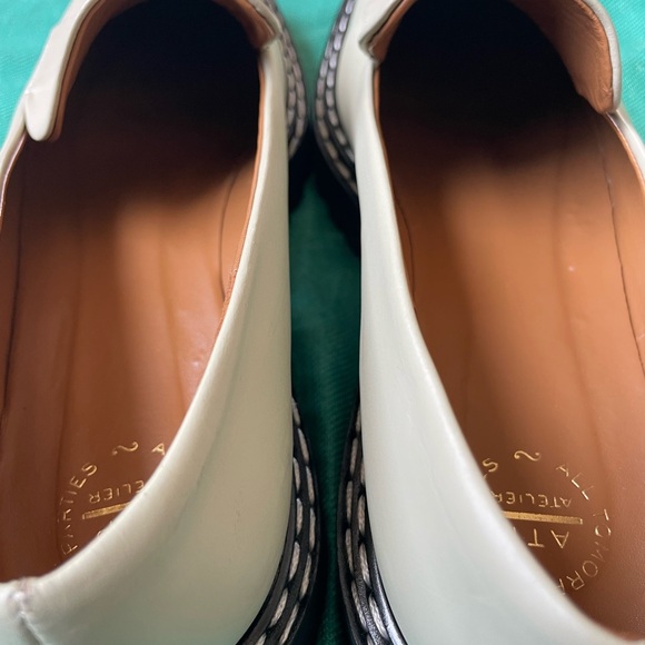 ATP ATELIER Manduria Sage Green Gray Leather Chunky Platform Loafers Handmade 39 - Picture 13 of 16